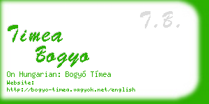 timea bogyo business card
